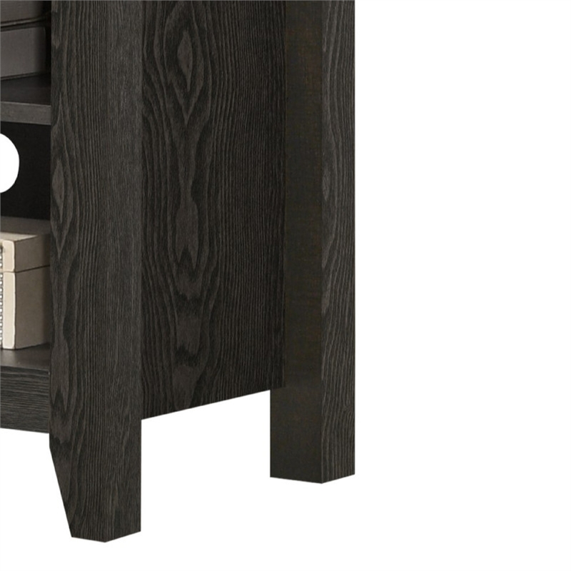 Nitto TV Stand Media Cabinet- Adjustable Open Shelf- Dark Gray 70 Inch