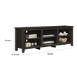 Nitto TV Stand Media Cabinet- Adjustable Open Shelf- Dark Gray 70 Inch