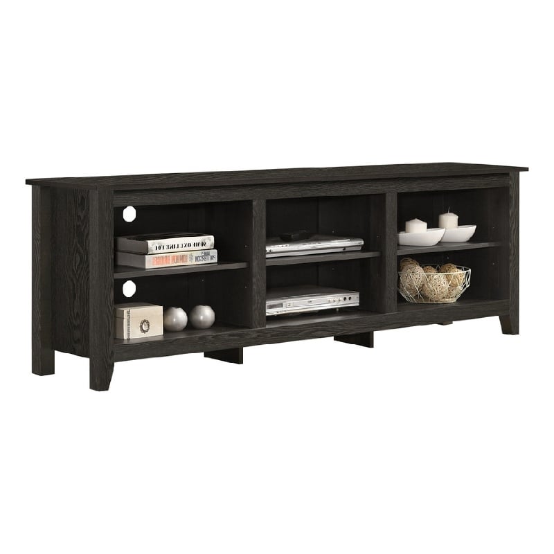 Nitto TV Stand Media Cabinet- Adjustable Open Shelf- Dark Gray 70 Inch