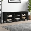 Nitto TV Stand Media Cabinet- Adjustable Shelves- Black Wood 70 Inch