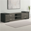 Teny TV Stand Media Cabinet- 70 Inch- 4 Drawers- Black Edge- Gray Wood