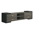 Teny TV Stand Media Cabinet- 70 Inch- 4 Drawers- Black Edge- Gray Wood