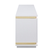 Stan 71 Inch TV Console with Fireplace- Speaker- LED- Cabinets- White Wood
