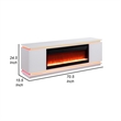 Stan 71 Inch TV Console with Fireplace- Speaker- LED- Cabinets- White Wood