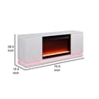 Lay 71 Inch TV Console with Fireplace- Speaker- LED- Cabinets- White Wood