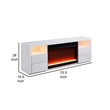 Deni 71 Inch TV Console with Fireplace- Speaker- Drawers- White Wood