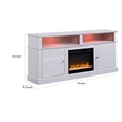 Cier 70 Inch TV Console with LED Fireplace Heater- Plinth Base- White- Gold