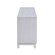 Samy 70 Inch TV Console LED Fireplace Heater- Glass Door- White- Silver