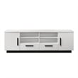 Sda 71 Inch TV Media Console- Door Cabinets- Drawers- Black Handles- White