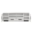 Sda 71 Inch TV Media Console- Door Cabinets- Drawers- Black Handles- White