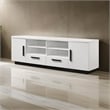Sda 71 Inch TV Media Console- Door Cabinets- Drawers- Black Handles- White