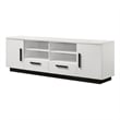 Sda 71 Inch TV Media Console- Door Cabinets- Drawers- Black Handles- White
