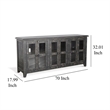 Rena TV Media Entertainment Console with Shelves- 70 Inch Rustic Black