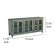 Rena TV Media Entertainment Console with Shelves- 70 Inch Rustic Green