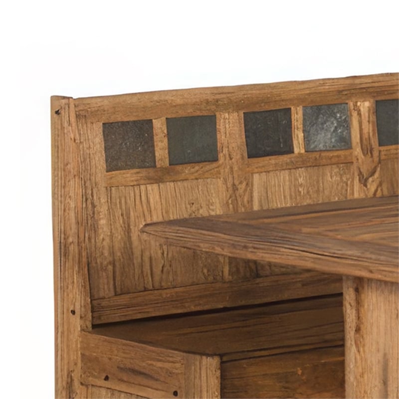 Marv 4pc Breakfast Dining Table Set- Corner Storage Bench Light Brown