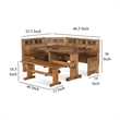 Marv 4pc Breakfast Dining Table Set- Corner Storage Bench Light Brown