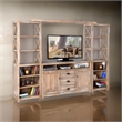 Rany 4pc TV Wall Entertainment Console- 2 Pier- Bridge- Brown 114 Inch