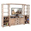 Rany 4pc TV Wall Entertainment Console- 2 Pier- Bridge- Brown 114 Inch