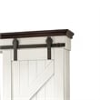 Orso TV Media Entertainment Console Wall w Barn Doors White 109 Inch