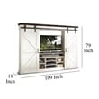 Orso TV Media Entertainment Console Wall w Barn Doors White 109 Inch
