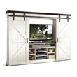 Orso TV Media Entertainment Console Wall w Barn Doors White 109 Inch
