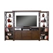 Flint 4pc TV Wall Entertainment Console- 2 Pier- Bridge- Brown