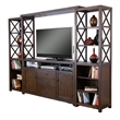 Flint 4pc TV Wall Entertainment Console- 2 Pier- Bridge- Brown