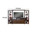 Flint 4pc TV Wall Entertainment Console- 2 Pier- Bridge- Brown