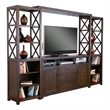 Flint 4pc TV Wall Entertainment Console- 2 Pier- Bridge- Brown
