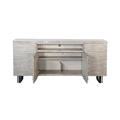 Zeka TV Media Entertainment Console- Fluted Doors- Light Gray 72 Inch