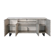 Zeka TV Media Entertainment Console- Fluted Doors- Light Gray 72 Inch