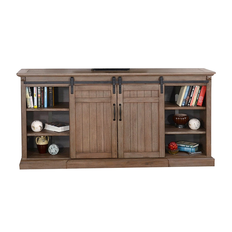 Yael TV Media Entertainment Console-Barn Doors-78 Inch Brown