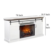 Orso TV Media Entertainment Console-Barn Doors-78 Inch White