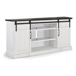 Orso TV Media Entertainment Console-Barn Doors-78 Inch White