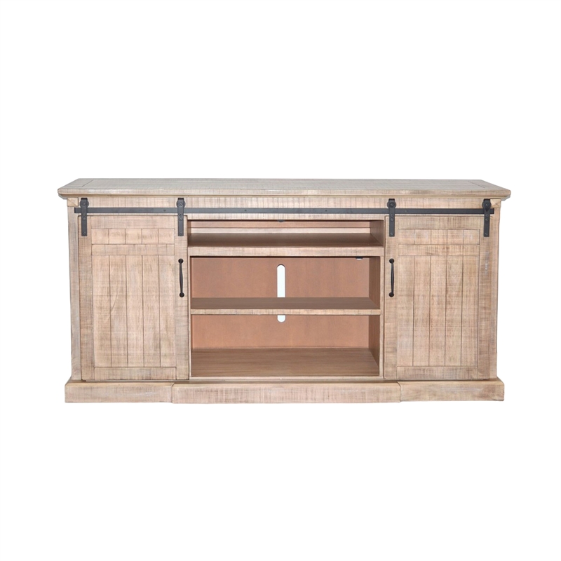 Desy TV Media Entertainment Console-Barn Doors-78 Inch Brown