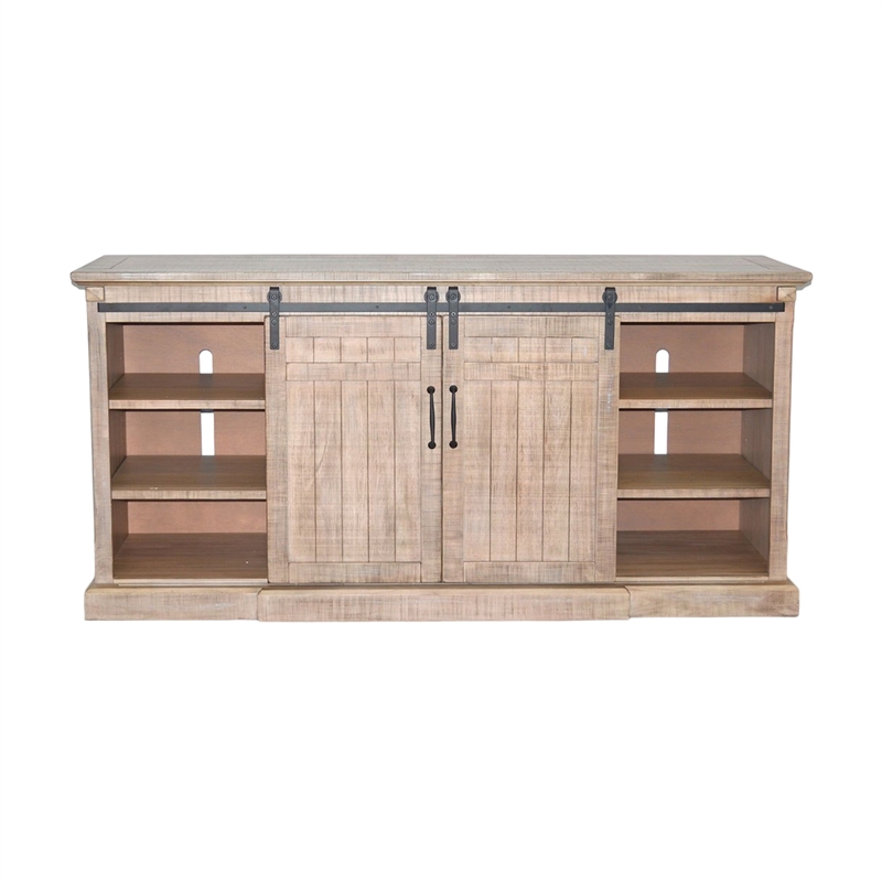 Desy TV Media Entertainment Console-Barn Doors-78 Inch Brown