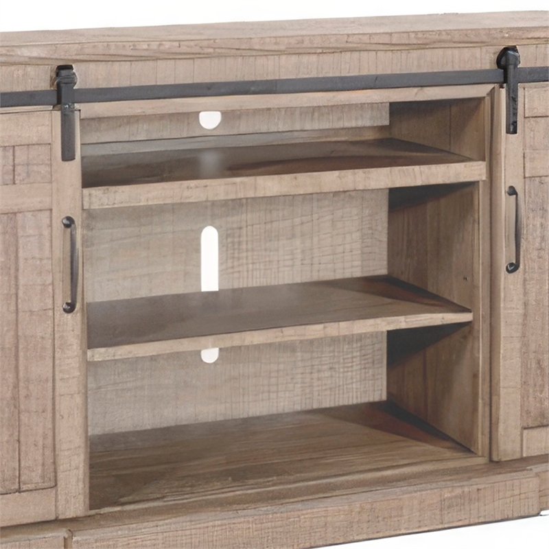 Desy TV Media Entertainment Console-Barn Doors-78 Inch Brown