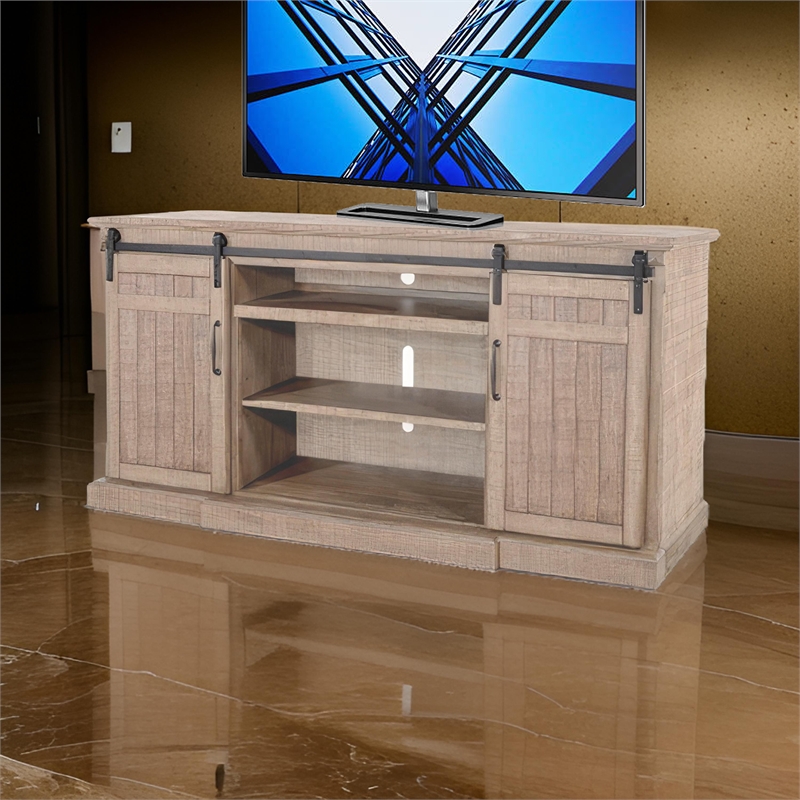 Desy TV Media Entertainment Console-Barn Doors-78 Inch Brown