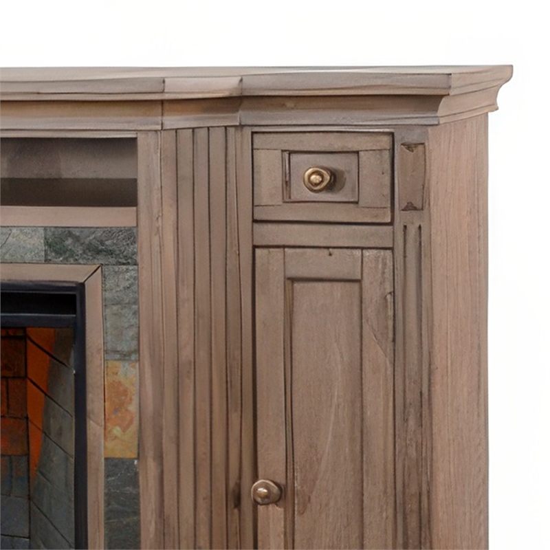 Lio TV Media Entertainment Console- Slate Inlay Taupe Brown 72 Inch