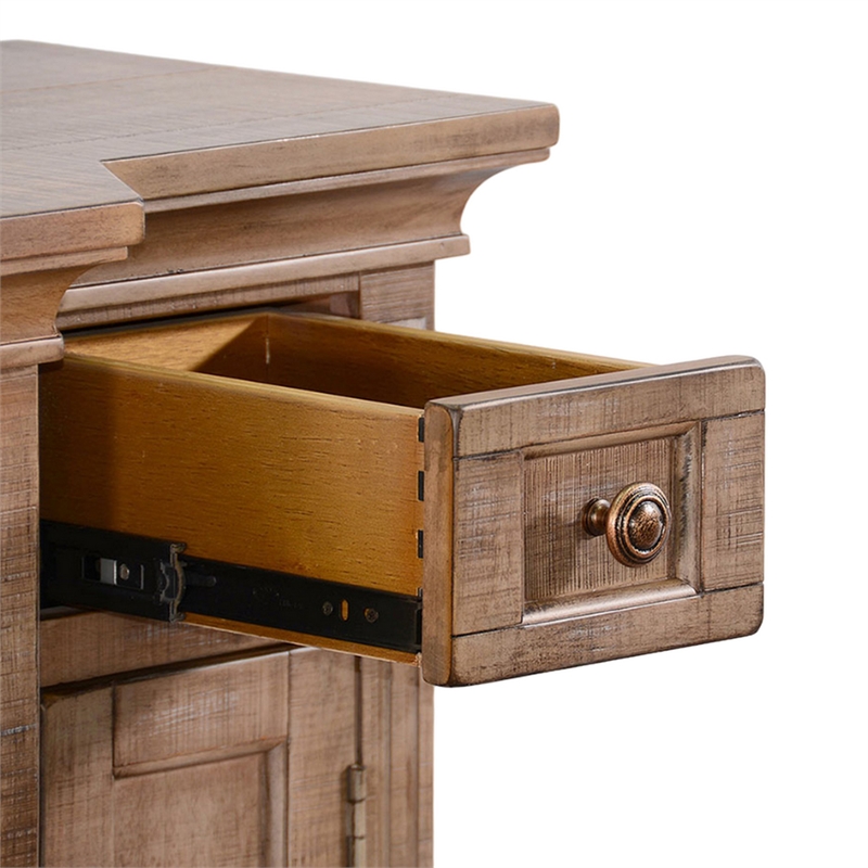 Desy TV Media Entertainment Console- Slate Inlay Light Brown 72 Inch