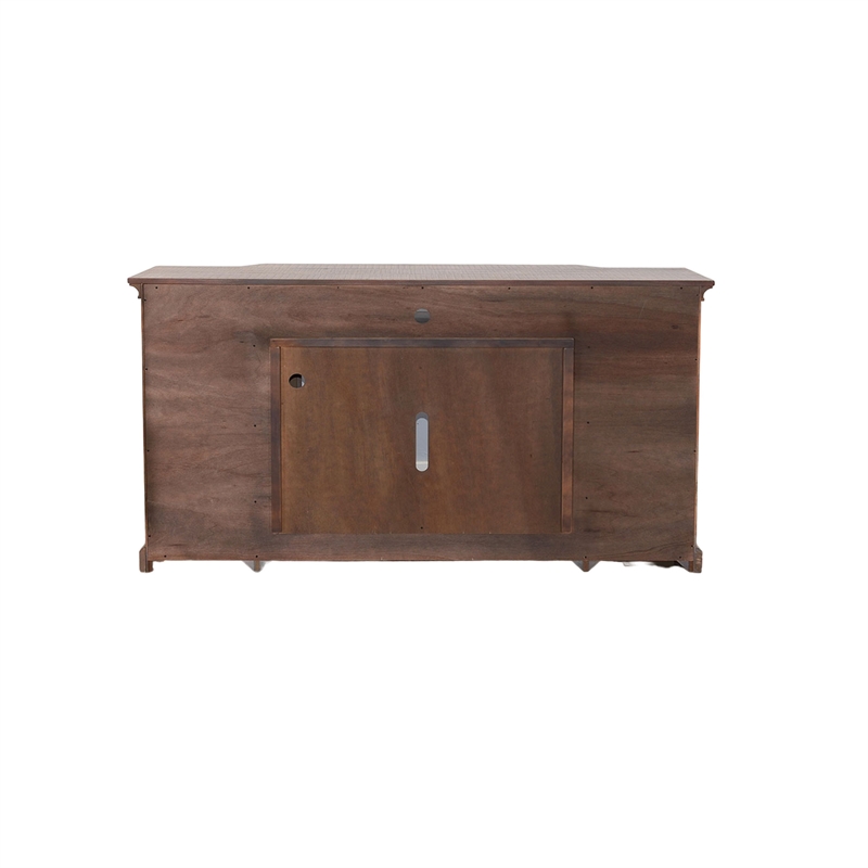 Desy TV Media Entertainment Console- Slate Inlay Light Brown 72 Inch