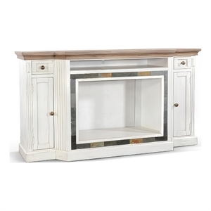 Lio TV Media Entertainment Console- Slate Inlay White Brown 72 Inch