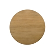 Bili 7pc Round Dining Table Set with 6 Beige Chairs- Brown Solid Wood