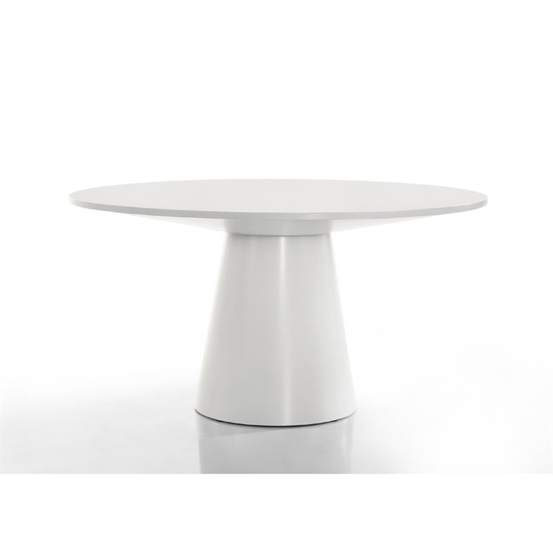 Bili 7pc Round Dining Table Set with 6 Beige Chairs- Brown White Wood