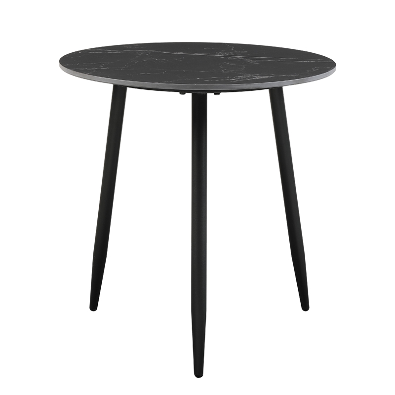 Lyra 3pc Occasional Coffee Table Set- Nesting Black Stone Top- Black