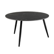 Lyra 3pc Occasional Coffee Table Set- Nesting Black Stone Top- Black