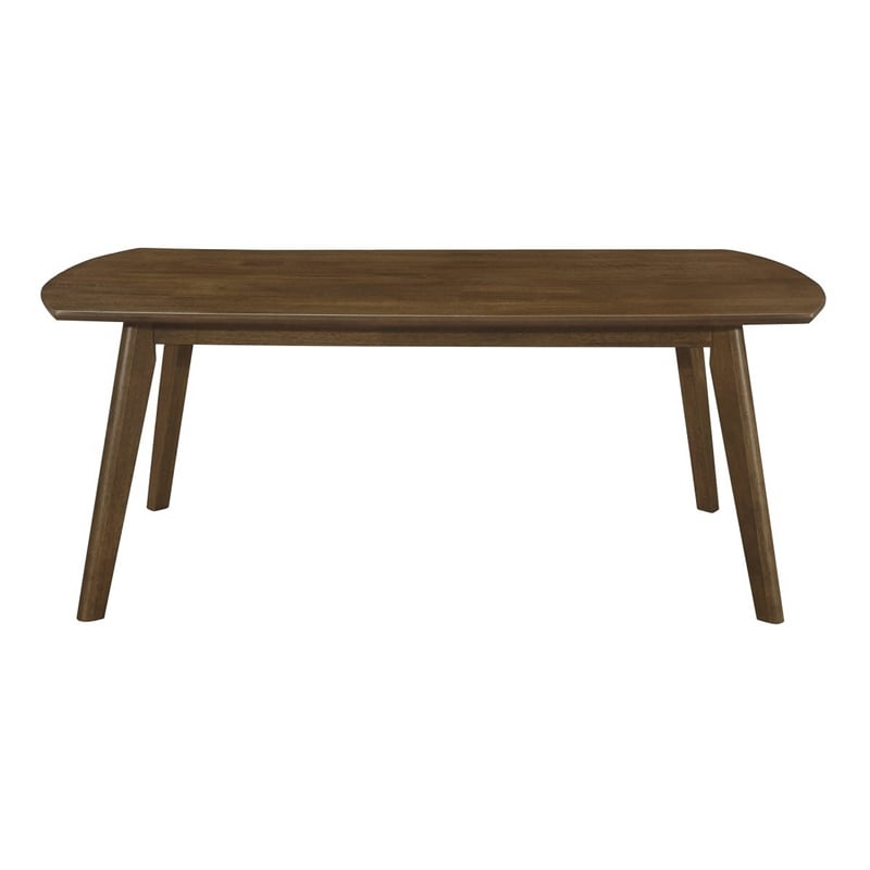 Indy 3 Piece Coffee and End Table Set- Angled Legs- Walnut Brown Solid Wood