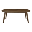 Indy 3 Piece Coffee and End Table Set- Angled Legs- Walnut Brown Solid Wood