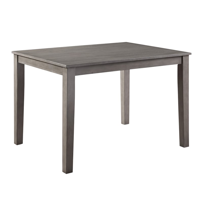 Owen 5 Piece Dining Set with Table and 4 Chairs- Brown Polyester- Gray Wood