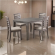 Owen 5 Piece Dining Set with Table and 4 Chairs- Brown Polyester- Gray Wood